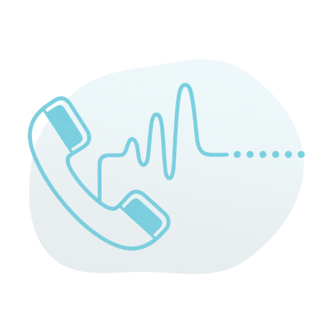 Illustrazione: telefono e onda vocale